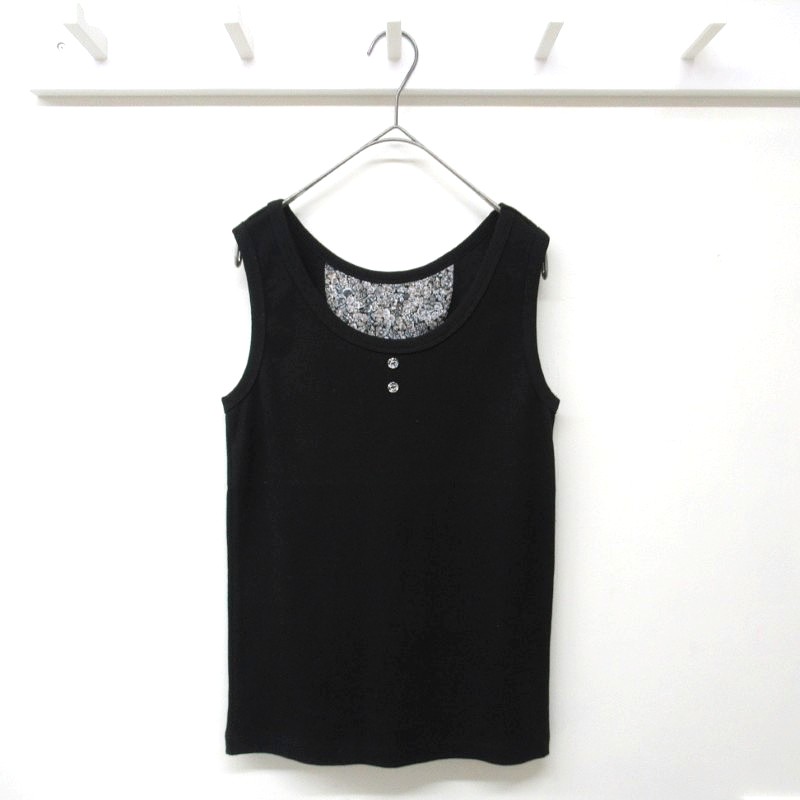 sosotto  リバティ使いストレッチテレコタンクトップ /BK05